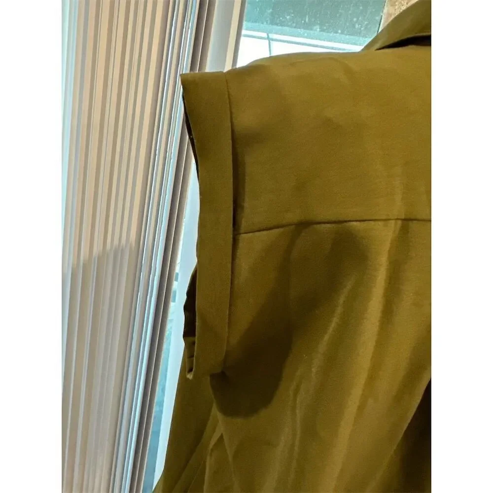 Moyabo Women's Sleeveless Collared Blouse w/ Front Zip & Pockets Green Size XL - Picture 4 of 7